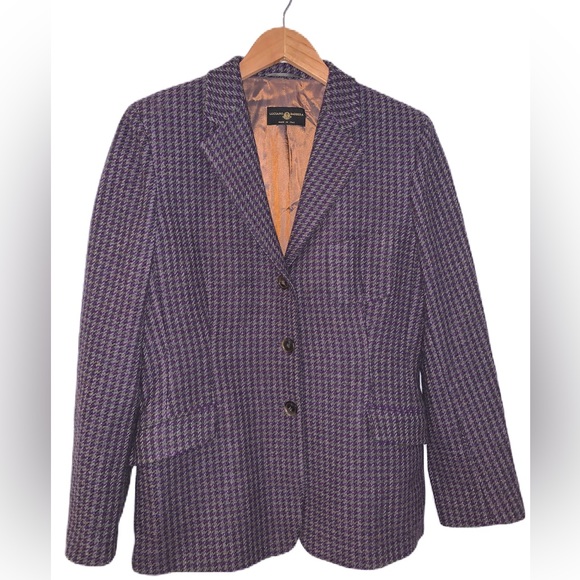 Luciano Barbera Jackets & Blazers - Luciano Barbera Made In Italy Wool Houndstooth Blazer Size  IT 46/ US 10